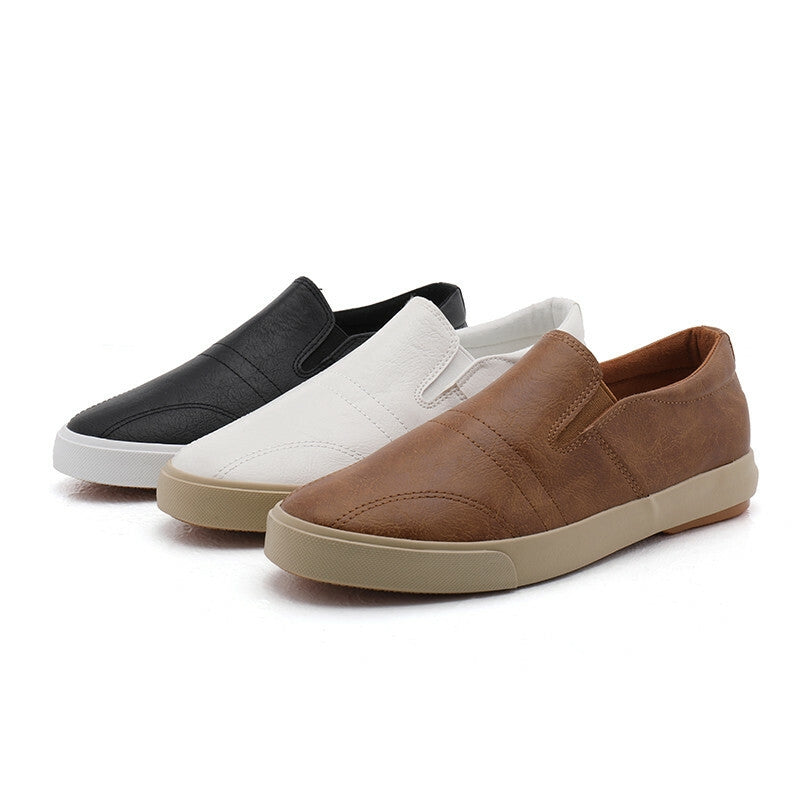 Men's Faux Leather Slip-On Sneakers