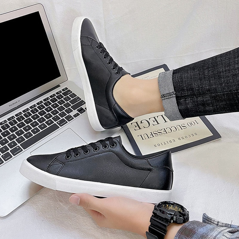 Men's Faux Leather Slip-On Sneakers