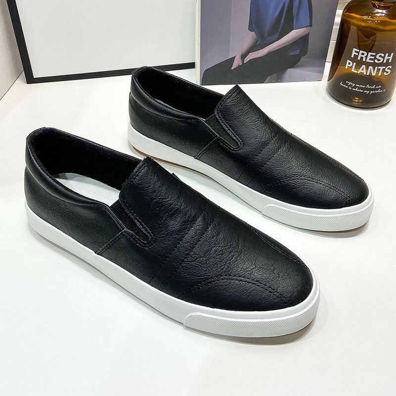 Men's Faux Leather Slip-On Sneakers