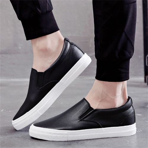 Men's Faux Leather Slip-On Sneakers