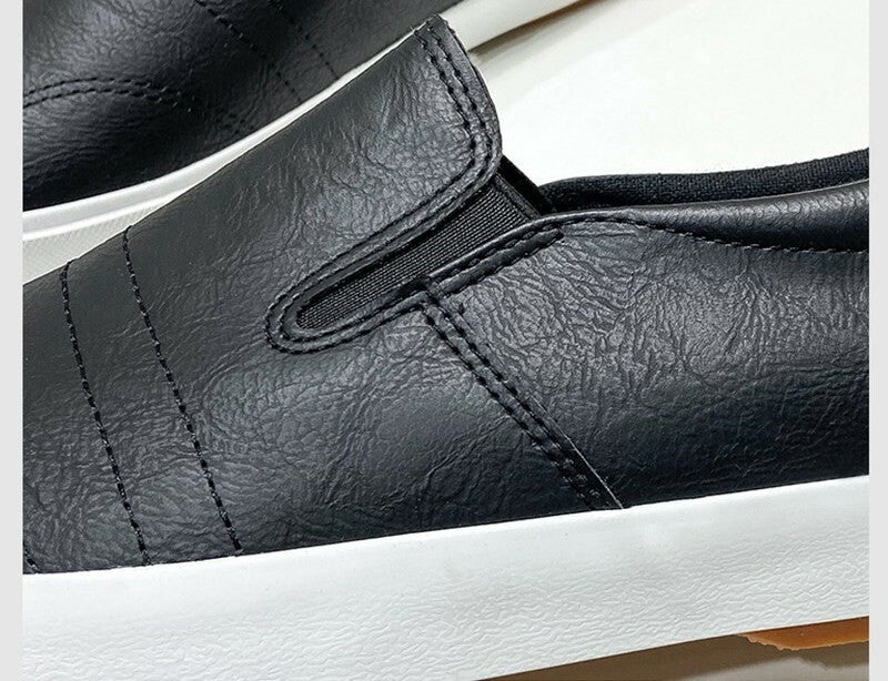 Men's Faux Leather Slip-On Sneakers