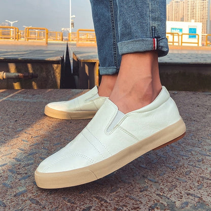 Men's Faux Leather Slip-On Sneakers