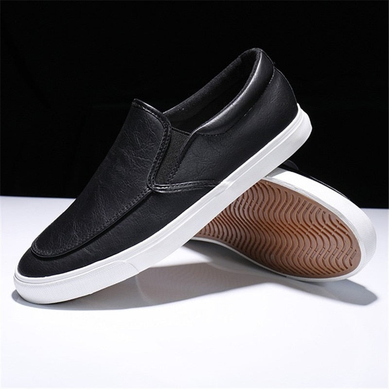 Men's Faux Leather Slip-On Sneakers