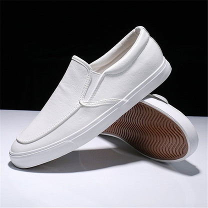 Men's Faux Leather Slip-On Sneakers