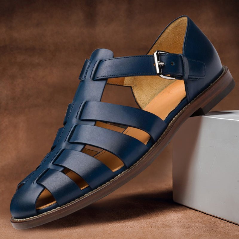 Men's Fisherman Sandals with Buckle Strap and Closed Toe