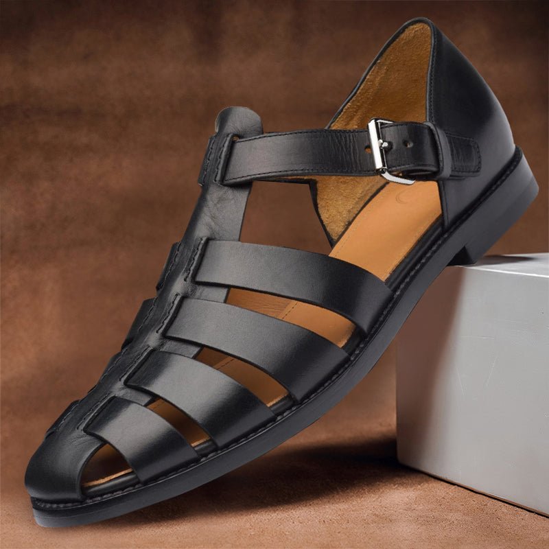 Men's Fisherman Sandals with Buckle Strap and Closed Toe