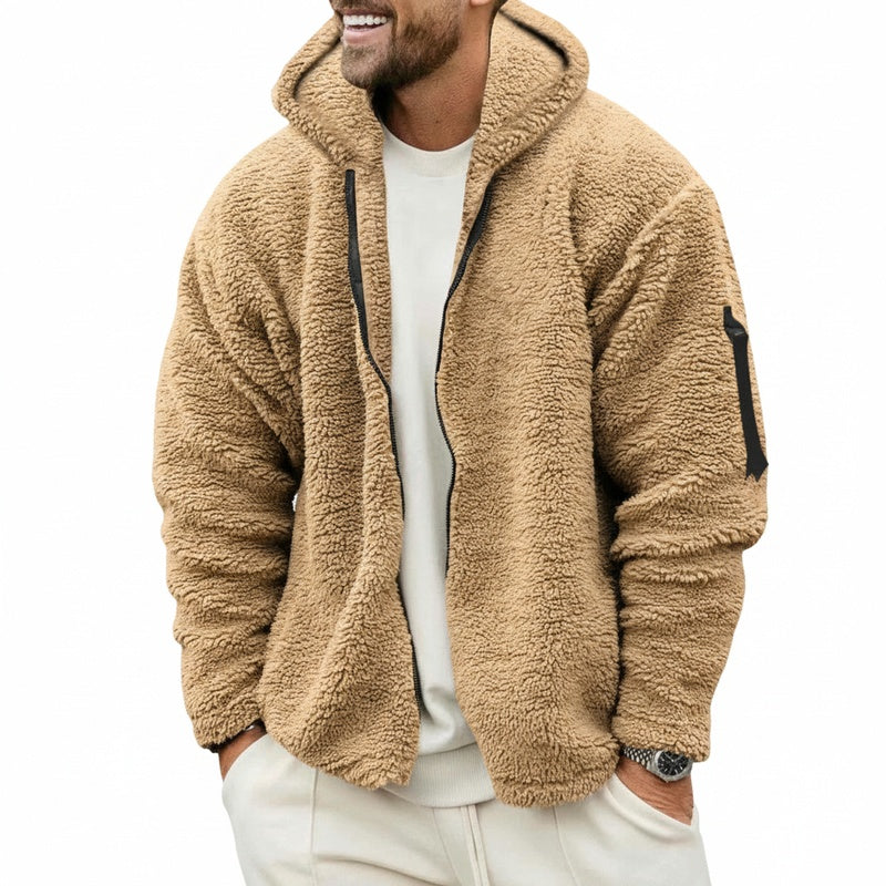 Men's Fleece Hoodie Jacket with Full-Zip and Hood
