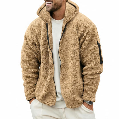Men's Fleece Hoodie Jacket with Full-Zip and Hood
