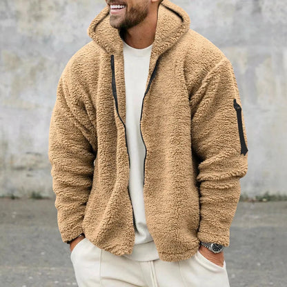 Men's Fleece Hoodie Jacket with Full-Zip and Hood