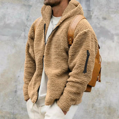 Men's Fleece Hoodie Jacket with Full-Zip and Hood