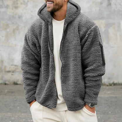 Men's Fleece Hoodie Jacket with Full-Zip and Hood