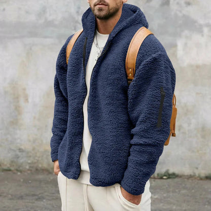 Men's Fleece Hoodie Jacket with Full-Zip and Hood