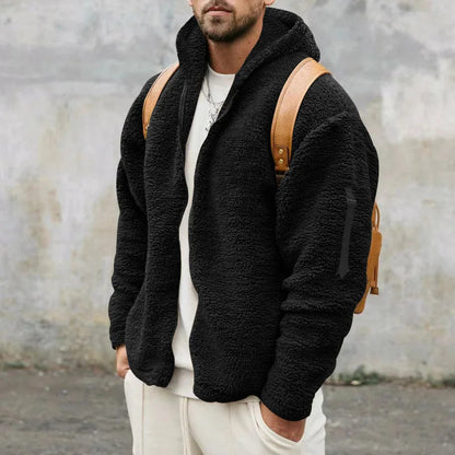 Men's Fleece Hoodie Jacket with Full-Zip and Hood