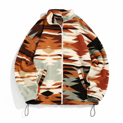 Men’s Jacket with Full Zip, Lined Design, All-Over Pattern, Adjustable Hem and Elastic Cuffs