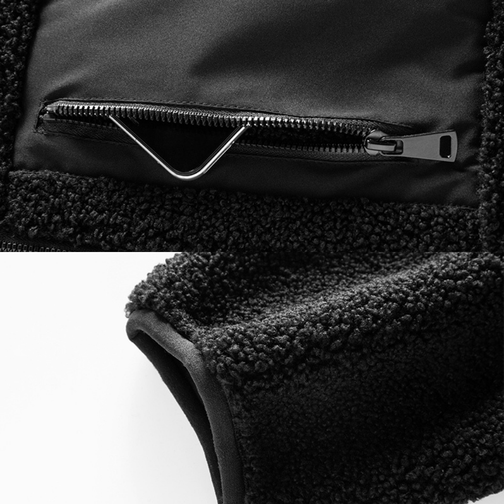Men's Fleece Jacket with Stand Collar and Full Zip