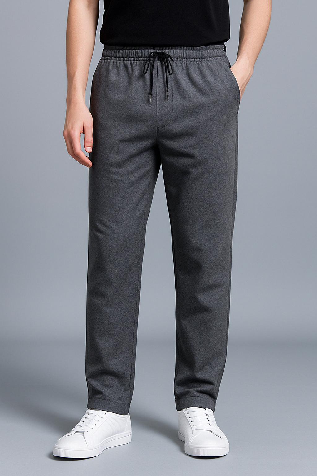 Men's Jogger Sweatpants with Tapered Legs, Drawstring Waist and Side Pockets