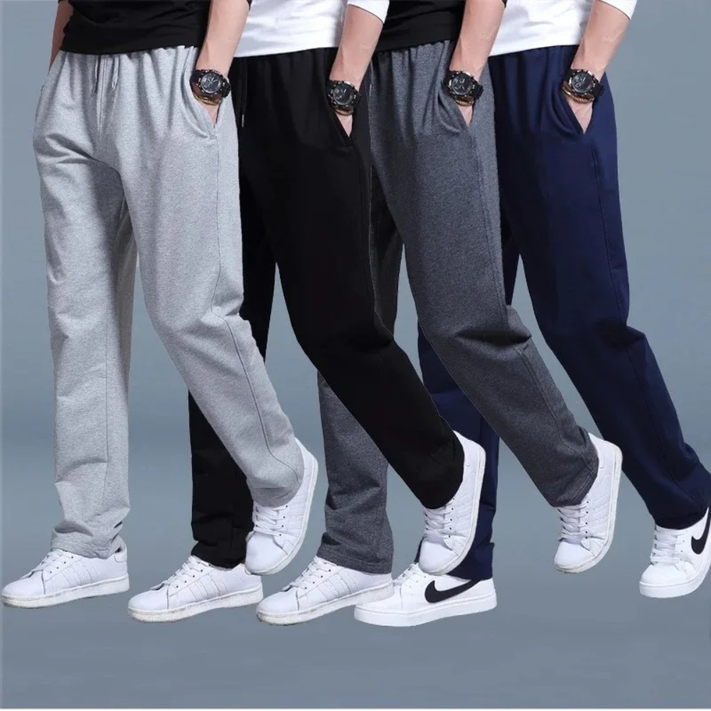 Men's Jogger Sweatpants with Tapered Legs, Drawstring Waist and Side Pockets