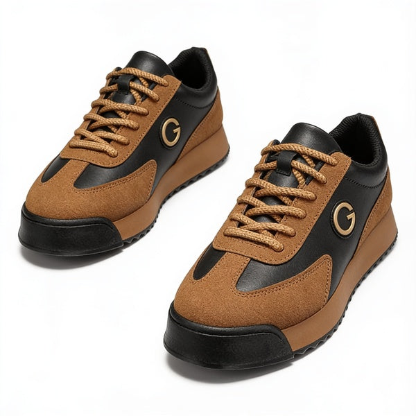 Men's Lace-Up Sneakers with Cushioned Ankle Collar and Rubber Outsole