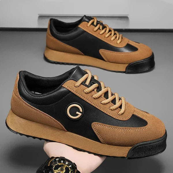 Men's Lace-Up Sneakers with Cushioned Ankle Collar and Rubber Outsole