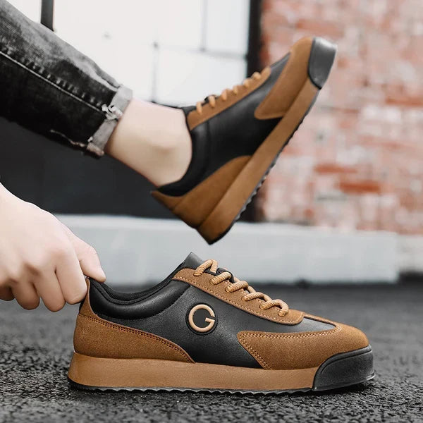 Men's Lace-Up Sneakers with Cushioned Ankle Collar and Rubber Outsole