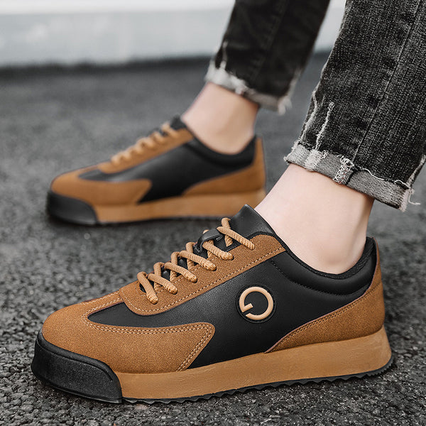 Men's Lace-Up Sneakers with Cushioned Ankle Collar and Rubber Outsole