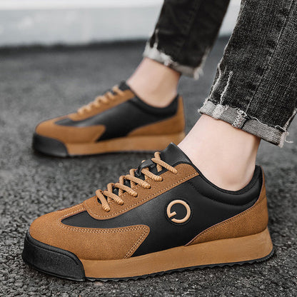 Men's Lace-Up Sneakers with Cushioned Ankle Collar and Rubber Outsole