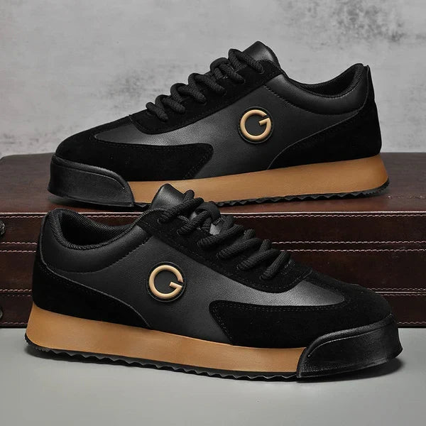 Men's Lace-Up Sneakers with Cushioned Ankle Collar and Rubber Outsole