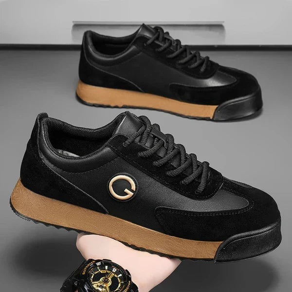 Men's Lace-Up Sneakers with Cushioned Ankle Collar and Rubber Outsole