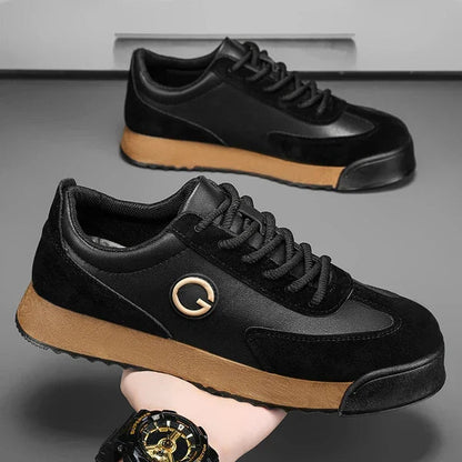 Men's Lace-Up Sneakers with Cushioned Ankle Collar and Rubber Outsole