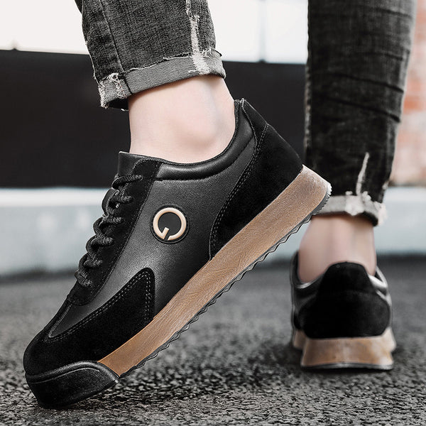 Men's Lace-Up Sneakers with Cushioned Ankle Collar and Rubber Outsole