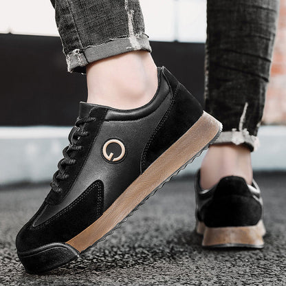 Men's Lace-Up Sneakers with Cushioned Ankle Collar and Rubber Outsole