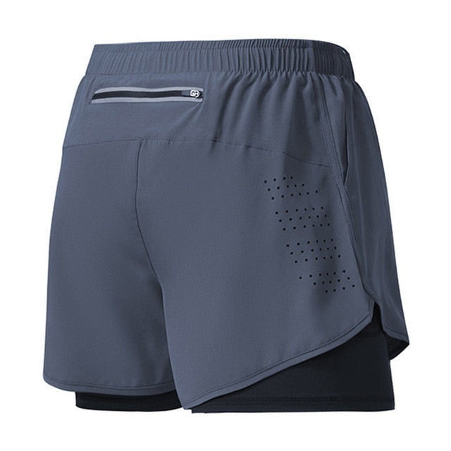 Men's Lightweight 2-in-1 Running Shorts with Zip Pocket