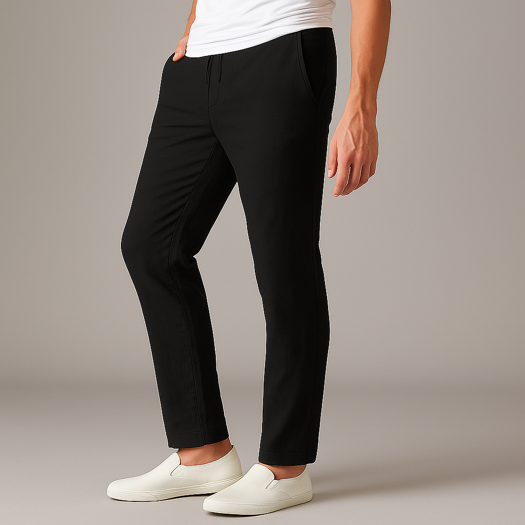 Men's Lightweight Drawstring Trousers with Deep Pockets