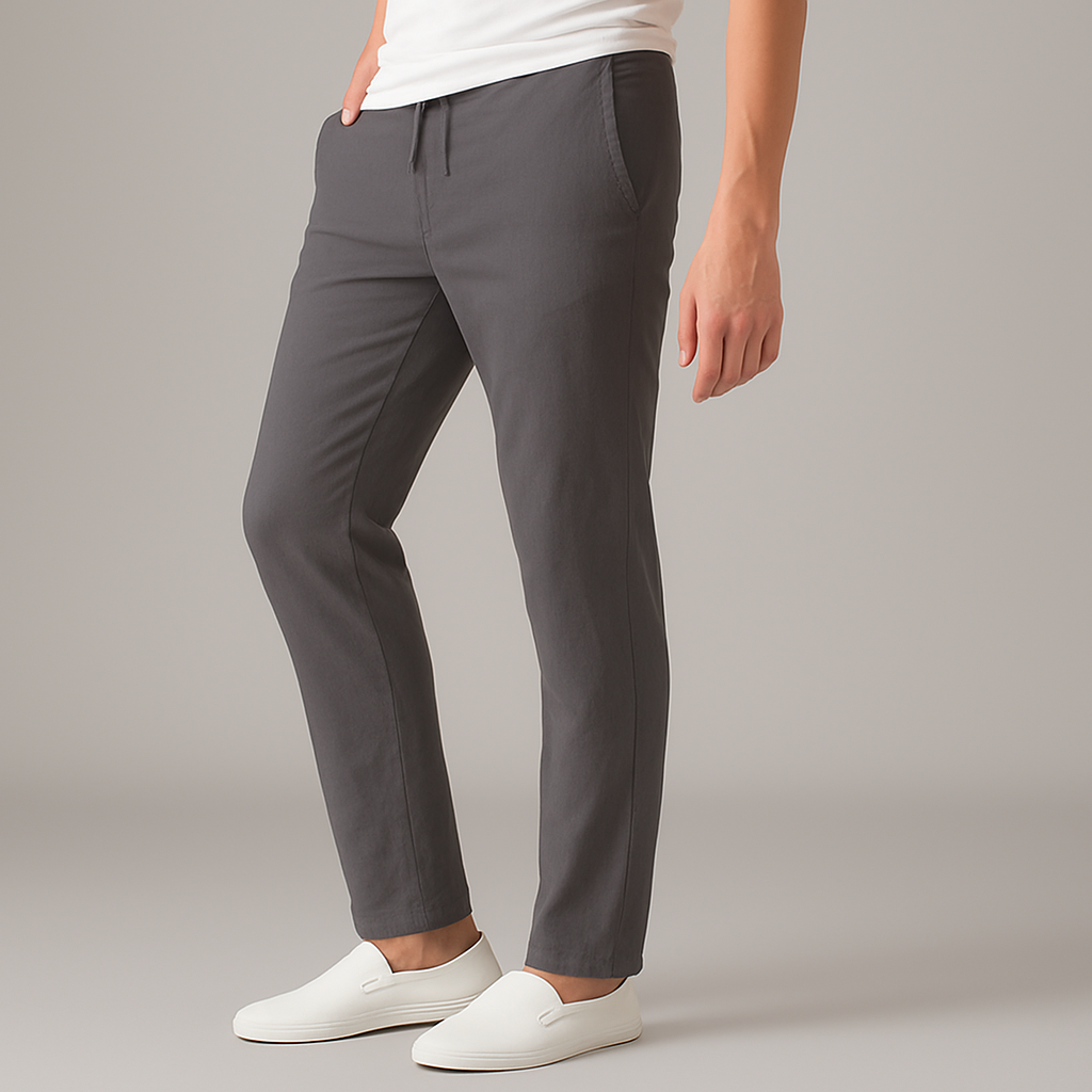 Men's Lightweight Drawstring Trousers with Deep Pockets
