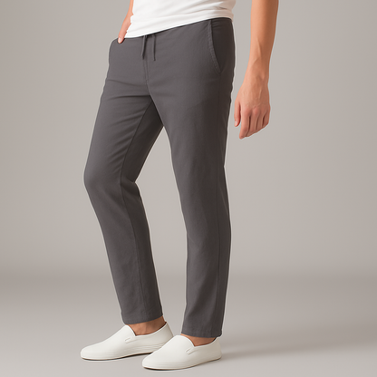 Men's Lightweight Drawstring Trousers with Deep Pockets