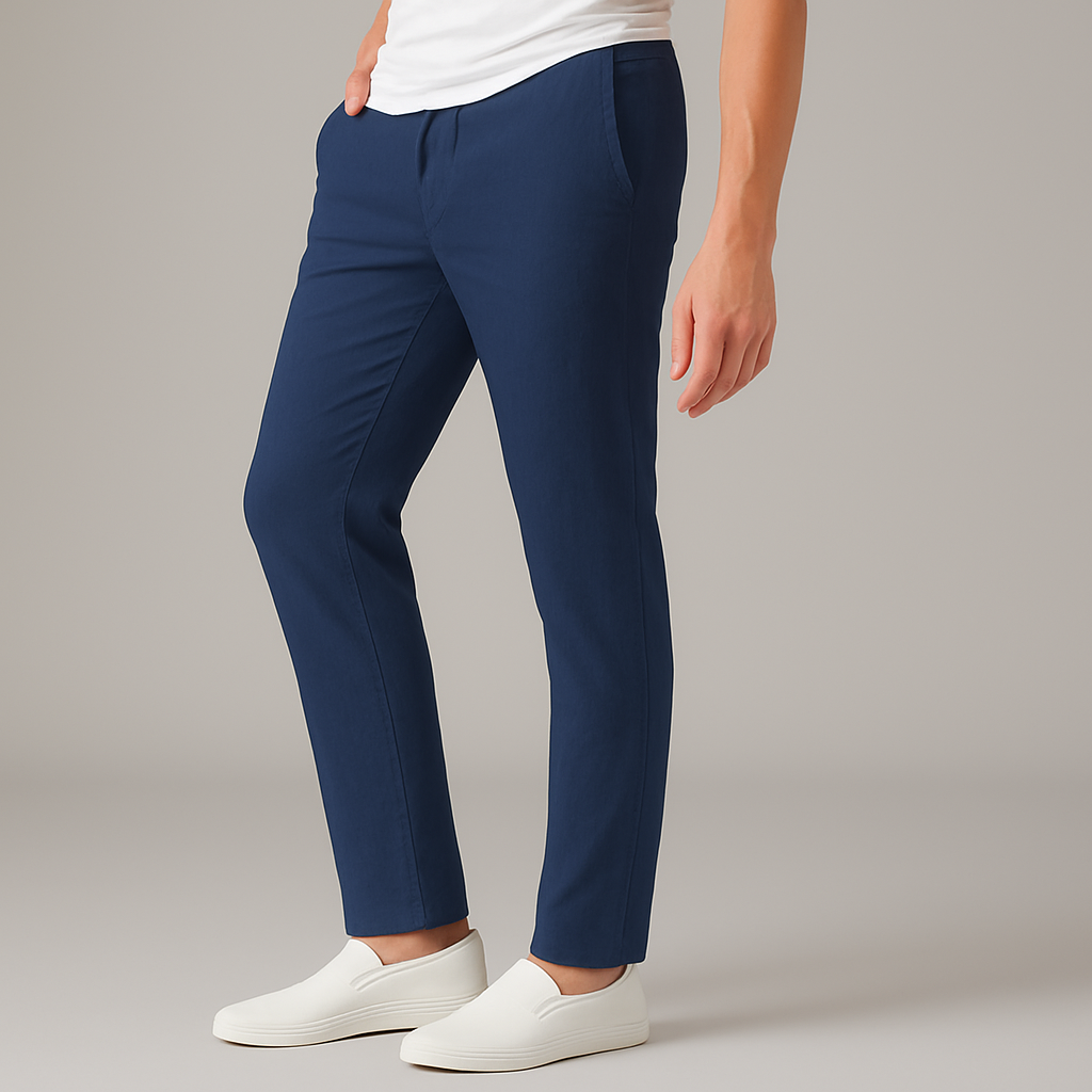 Men's Lightweight Drawstring Trousers with Deep Pockets