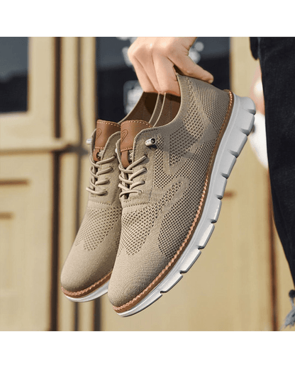 Men's Lightweight Lace-Up Sneakers with Round Toe