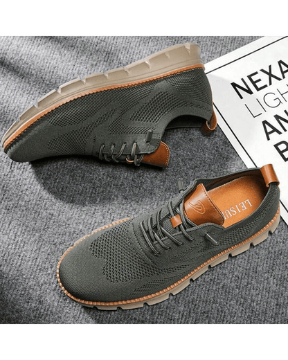 Men's Lightweight Lace-Up Sneakers with Round Toe