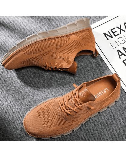 Men's Lightweight Lace-Up Sneakers with Round Toe