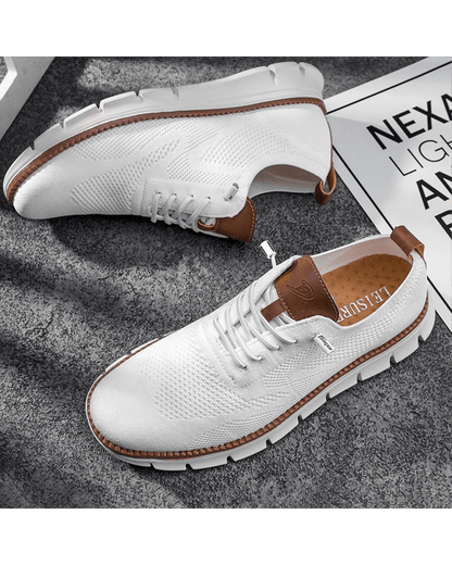 Men's Lightweight Lace-Up Sneakers with Round Toe