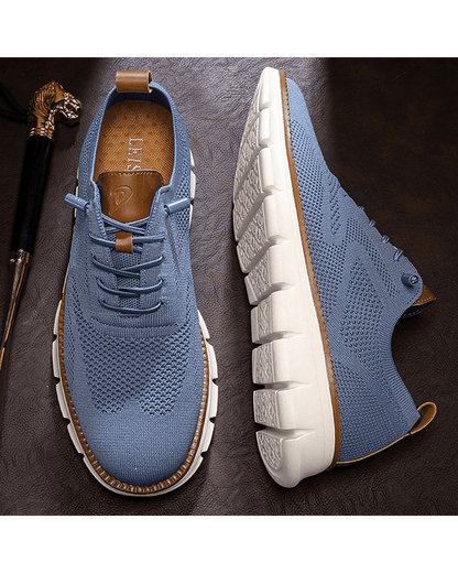 Men's Lightweight Lace-Up Sneakers with Round Toe