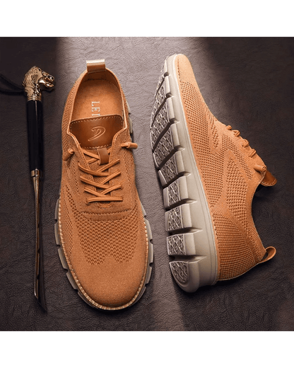 Men's Lightweight Lace-Up Sneakers with Round Toe