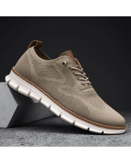 Men's Lightweight Lace-Up Sneakers with Round Toe