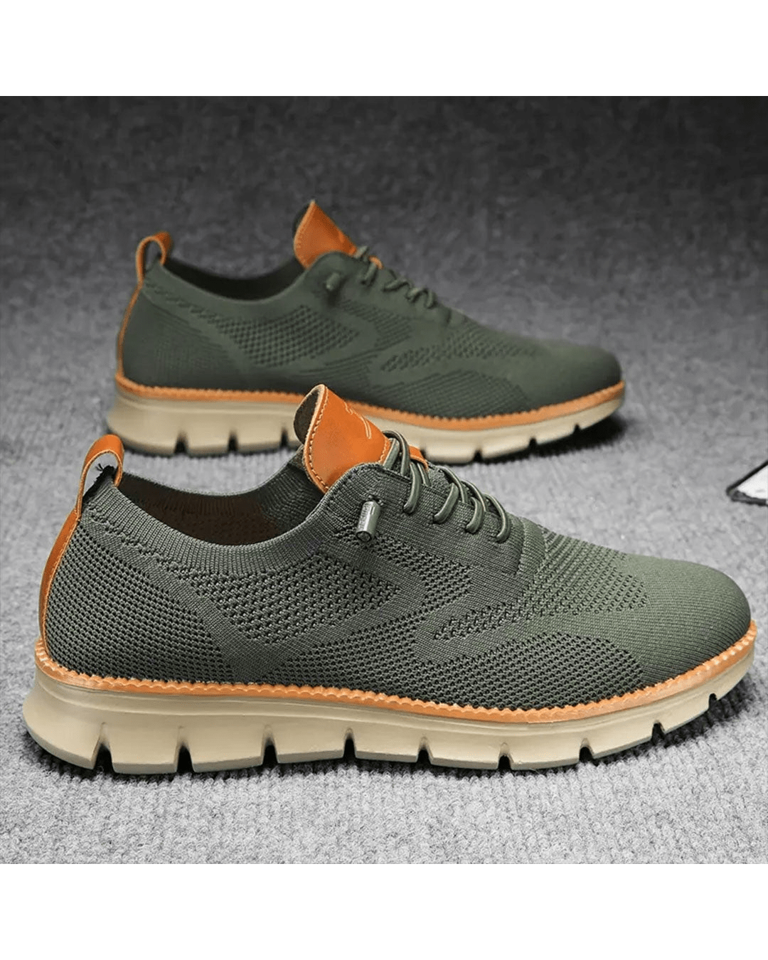 Men's Lightweight Lace-Up Sneakers with Round Toe