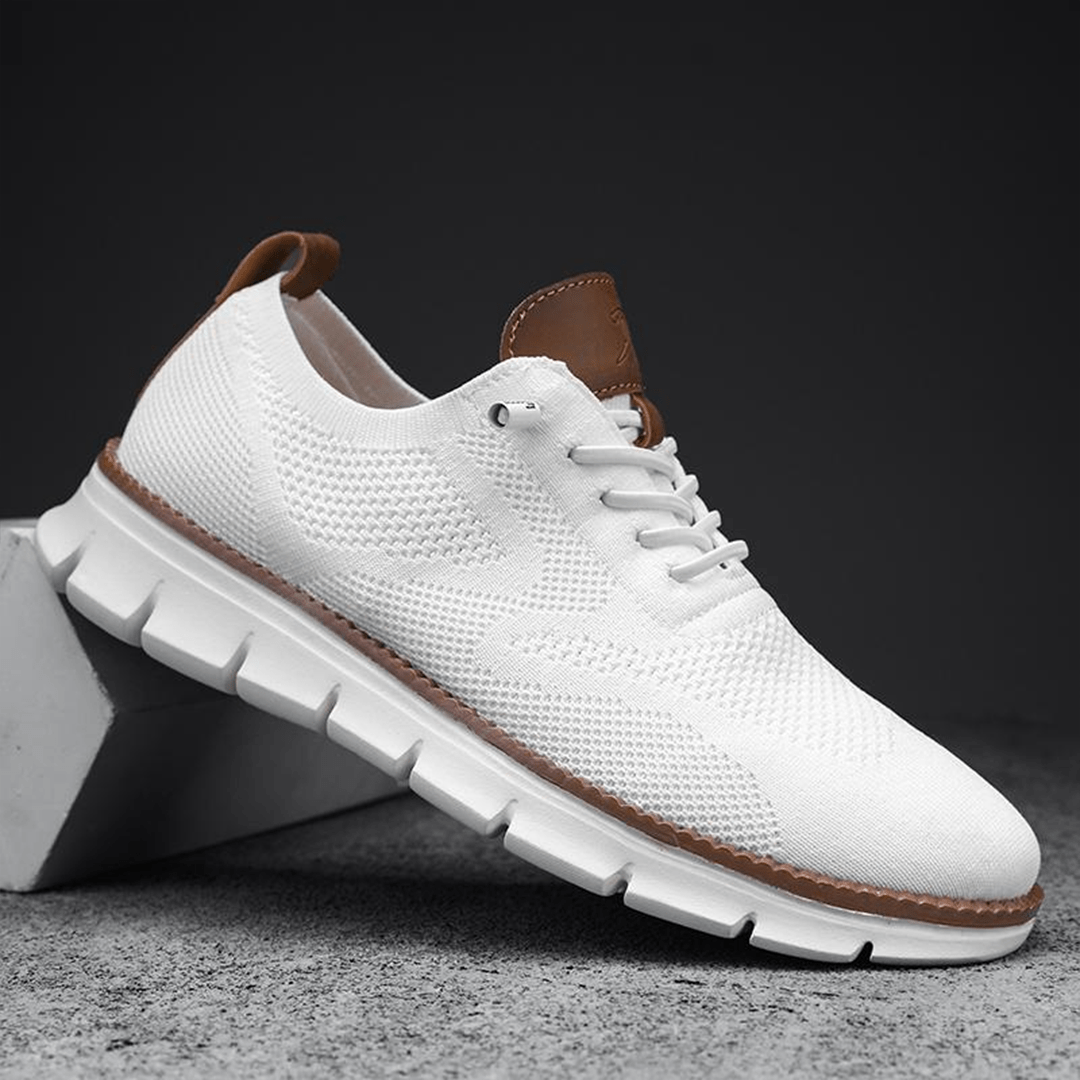 Men's Lightweight Lace-Up Sneakers with Round Toe