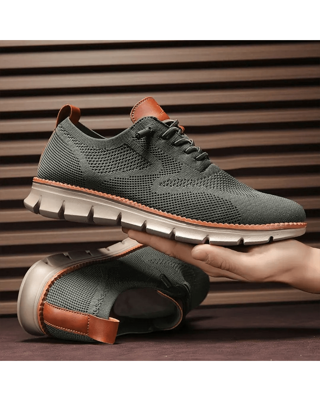 Men's Lightweight Lace-Up Sneakers with Round Toe