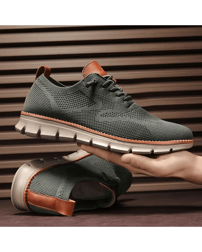 Men's Lightweight Lace-Up Sneakers with Round Toe
