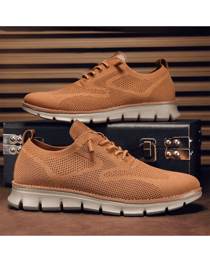 Men's Lightweight Lace-Up Sneakers with Round Toe