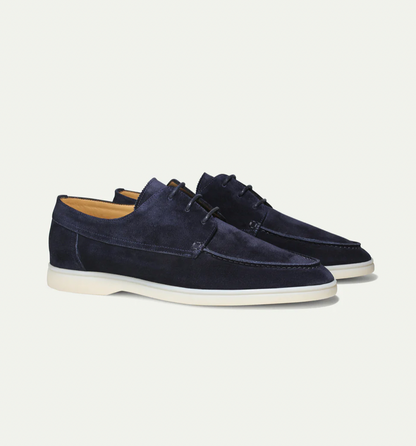 Men's Low-Profile Derby Shoes with Lace-Up Closure and Round Toe