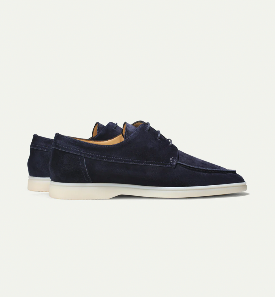 Men's Low-Profile Derby Shoes with Lace-Up Closure and Round Toe